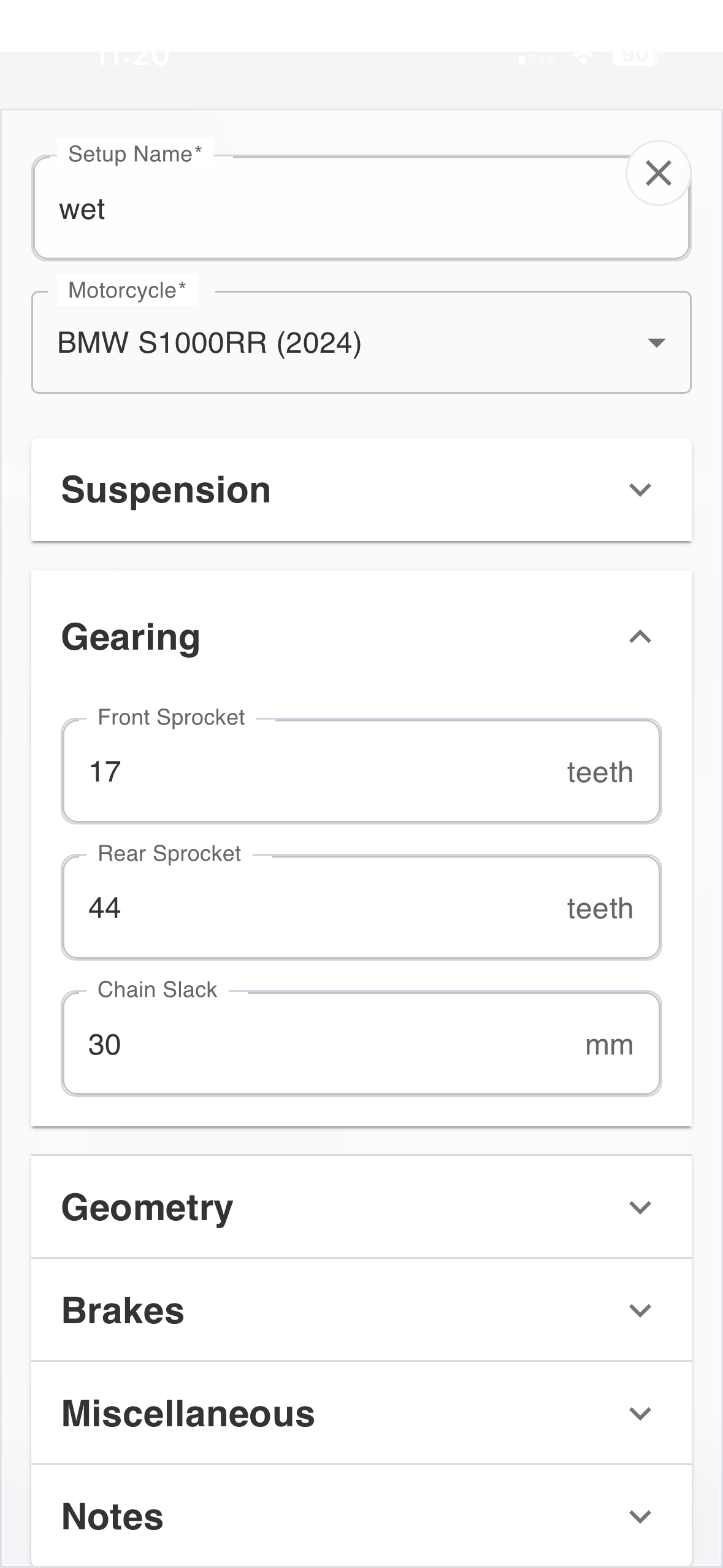 MyRacing setups